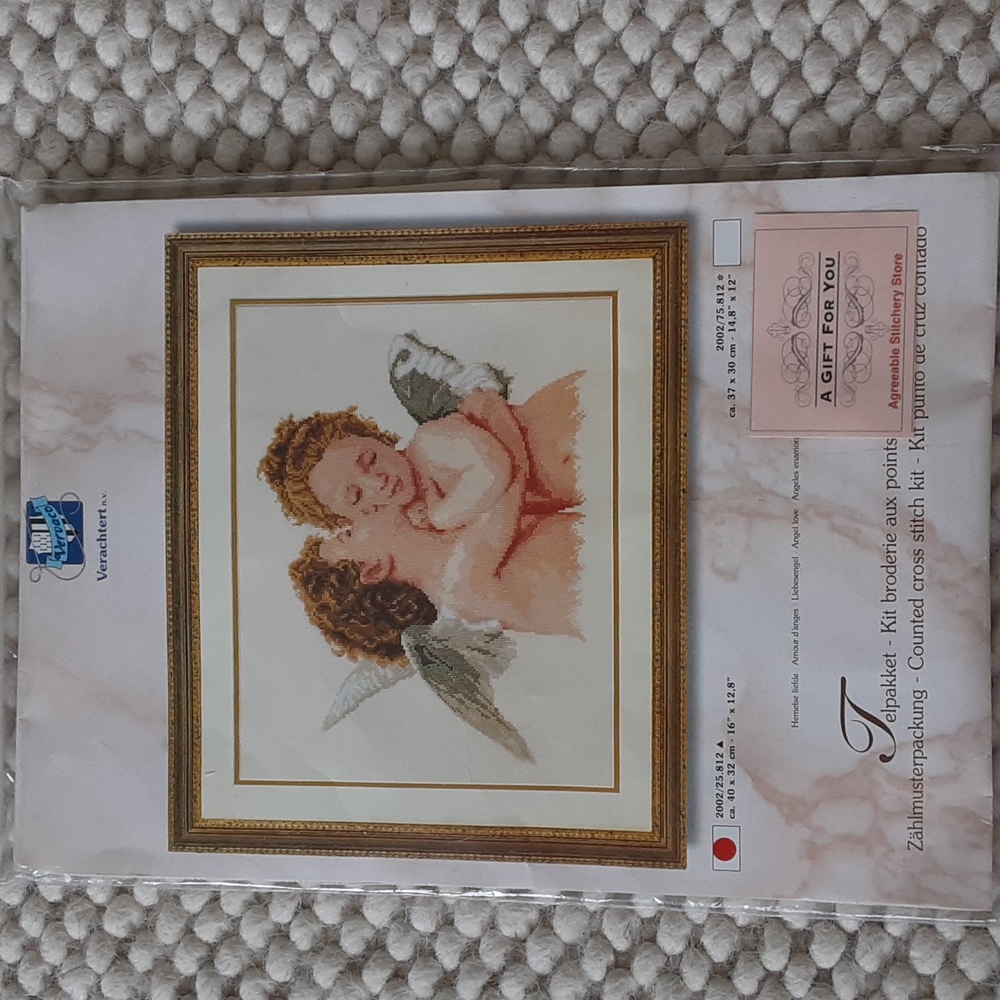 Vervaco ANGEL LOVE Counted Cross Stitch Kit Vintage 2002 16" x 12.8"